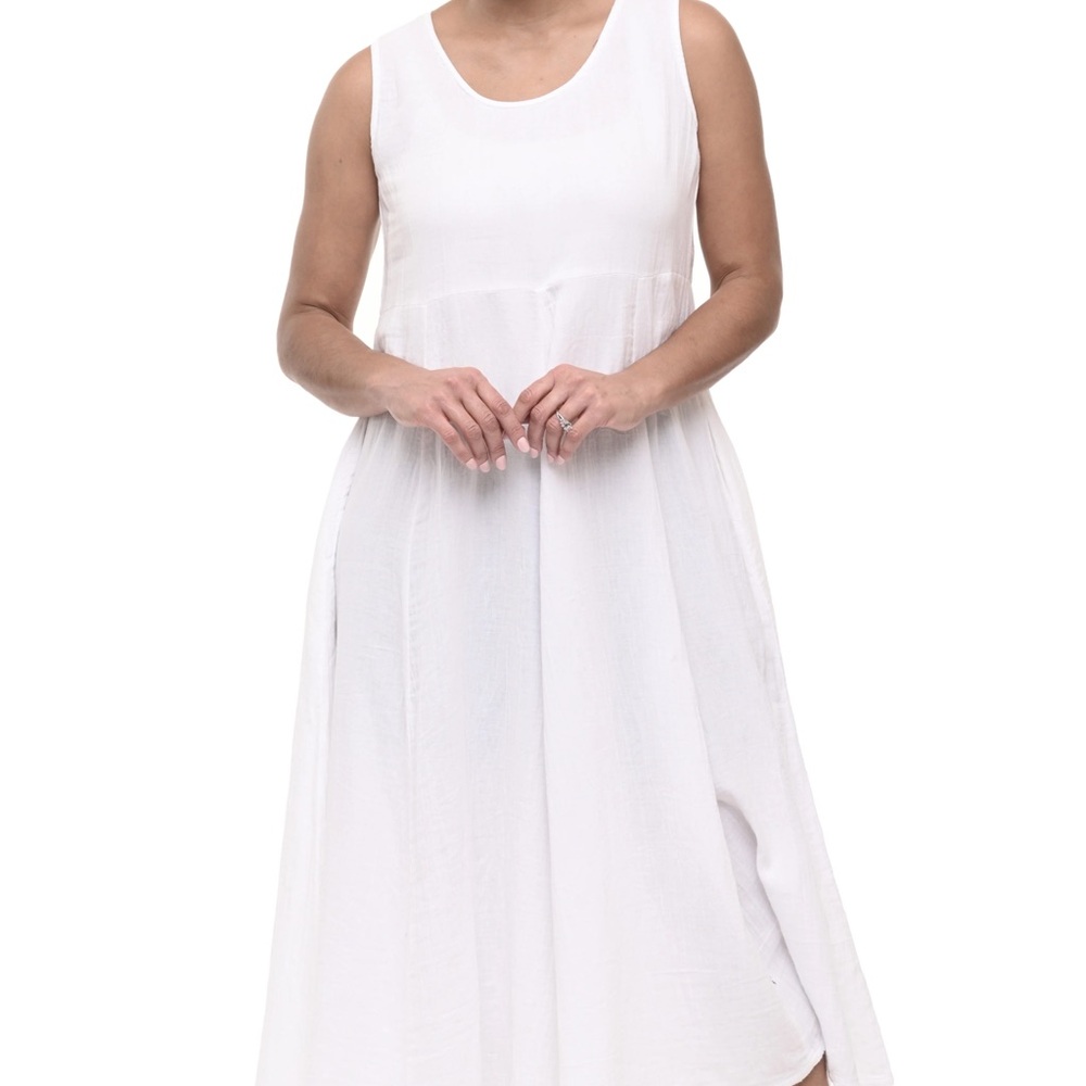 Tulip Elegant White Sleeveless Dress